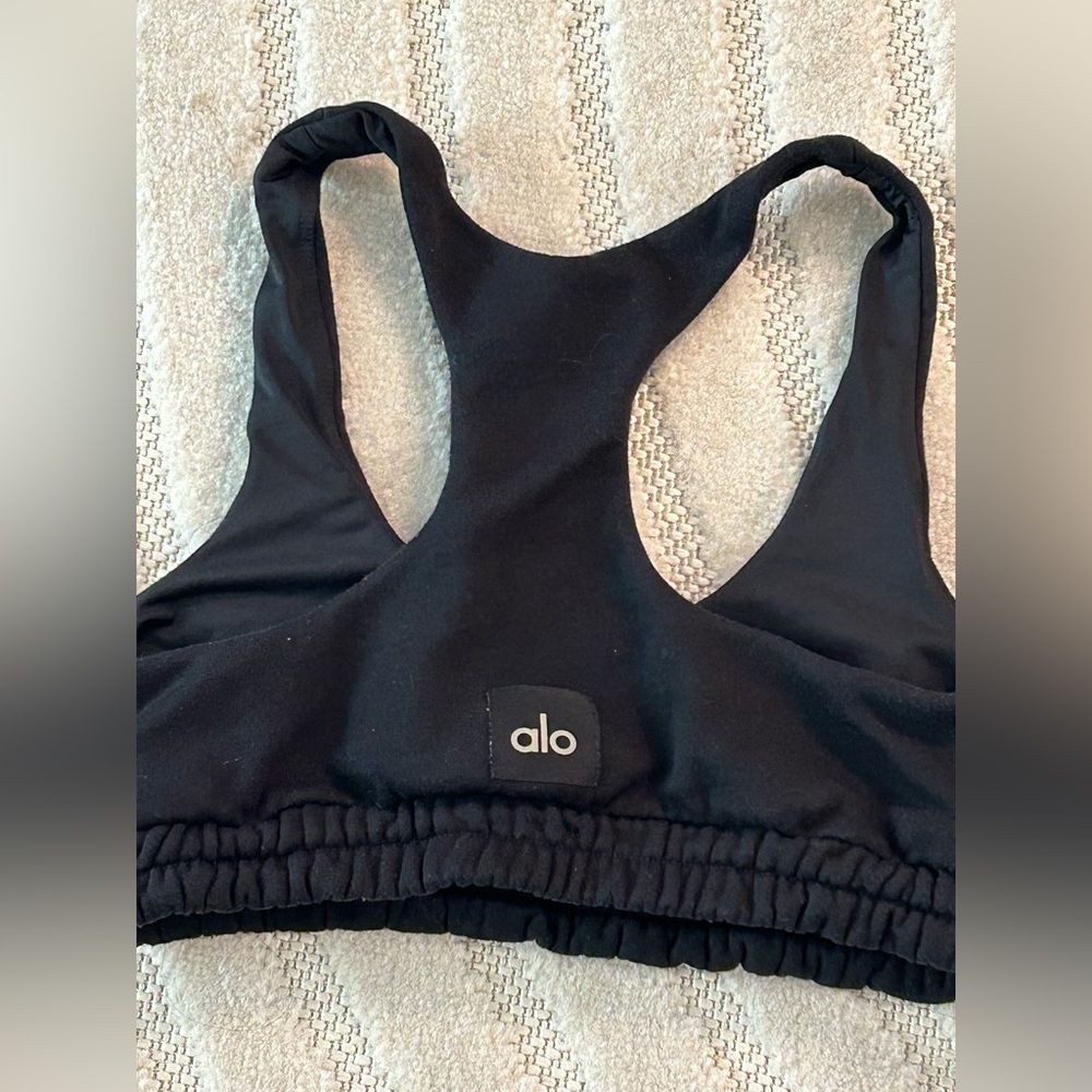Alo Yoga Accolade Sweatshirt Black Sports Bra - S - Picture 6 of 10
